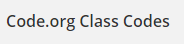 Code.Org Class Codes